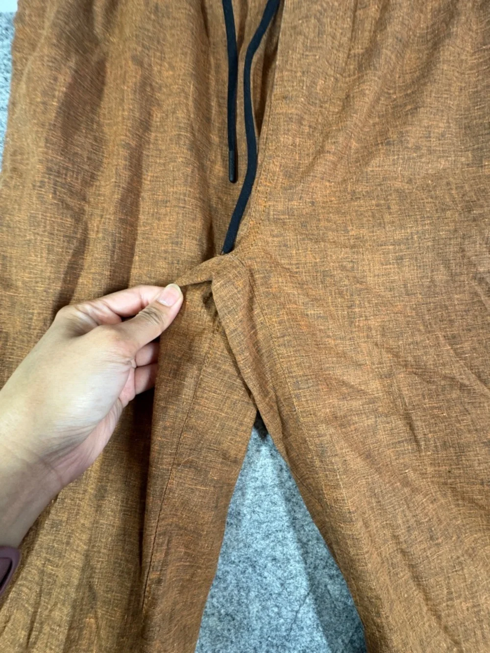 Prana Brown Pull On Hemp Blend Pants  Elastic Waist Comfy Casual Outdoor Size M - Picture 8 of 16